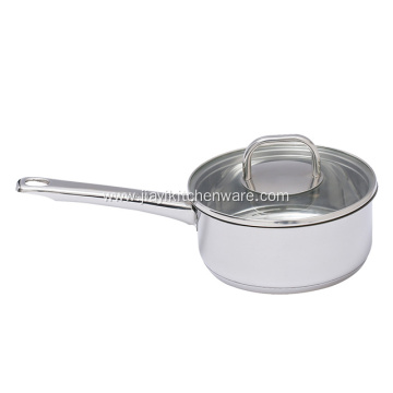 Household Stainless Steel 18/10 Saucepan with Glass Lids